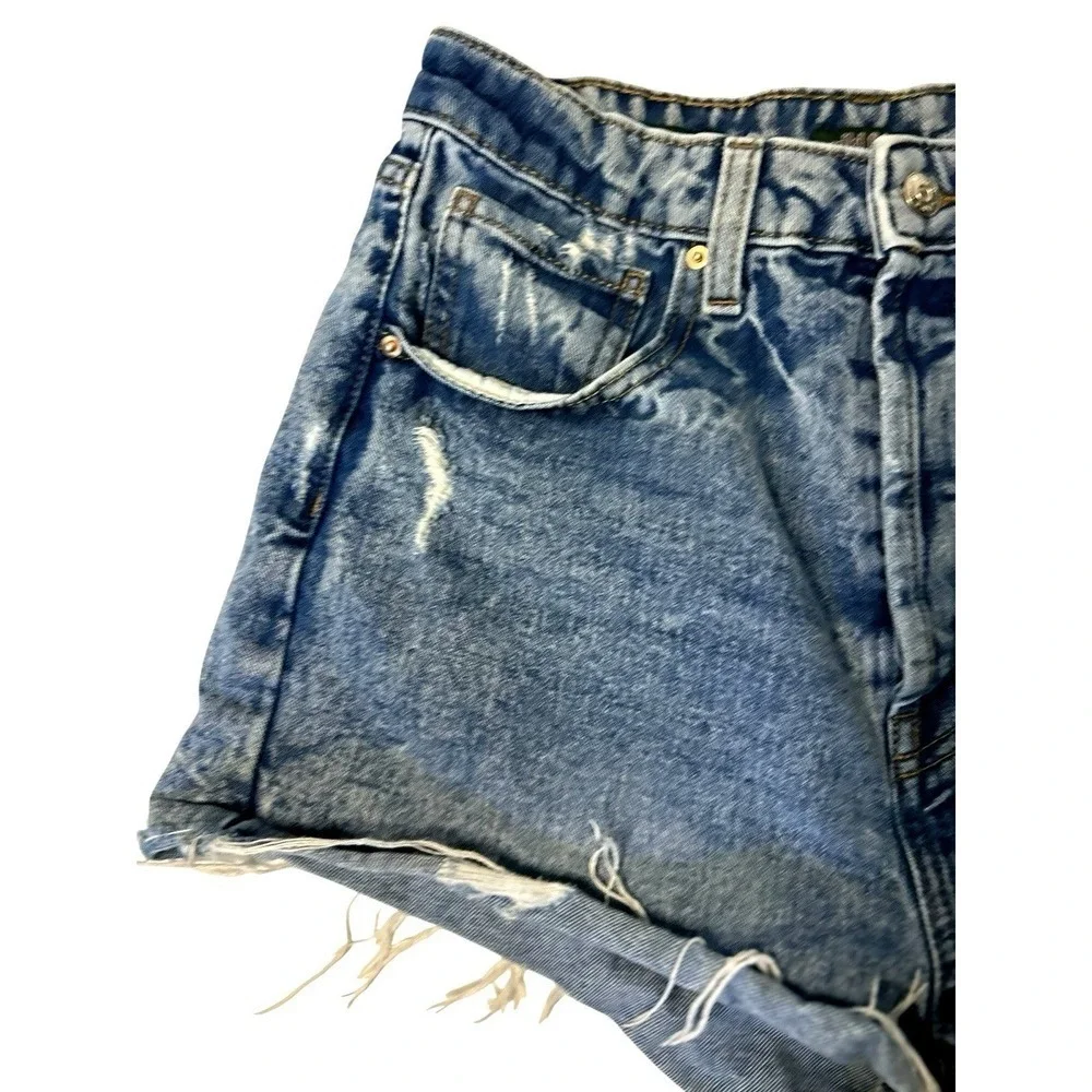 Wild Fable Highest Rise Cuttoff Jean Shorts Cheeky Denim Distressed Size 8 Beach